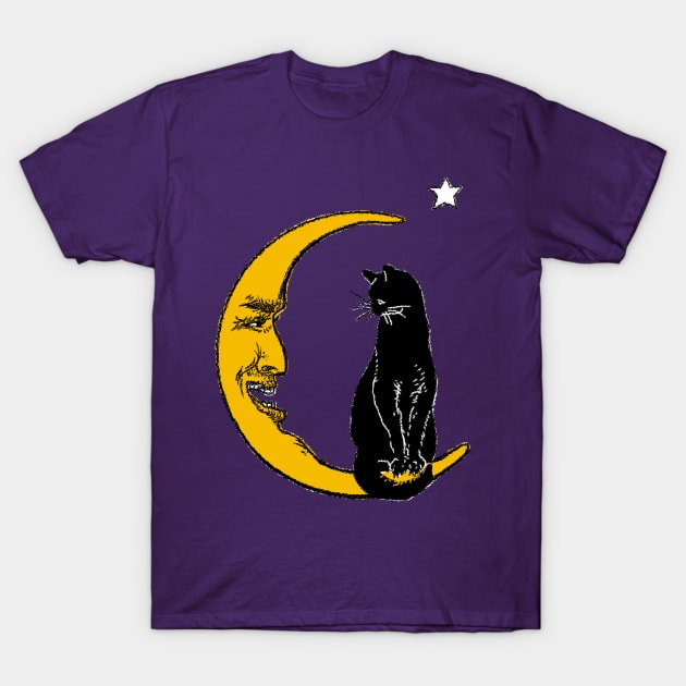 Moon and cat T-Shirt by ellie419zap